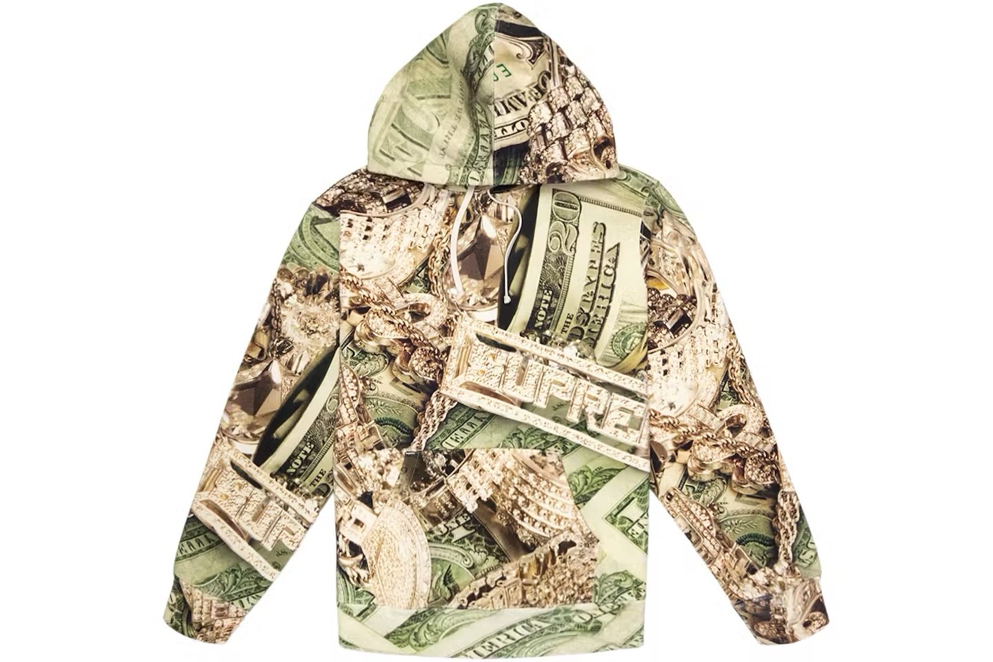 Supreme Bling Hooded Sweatshirt Green size L