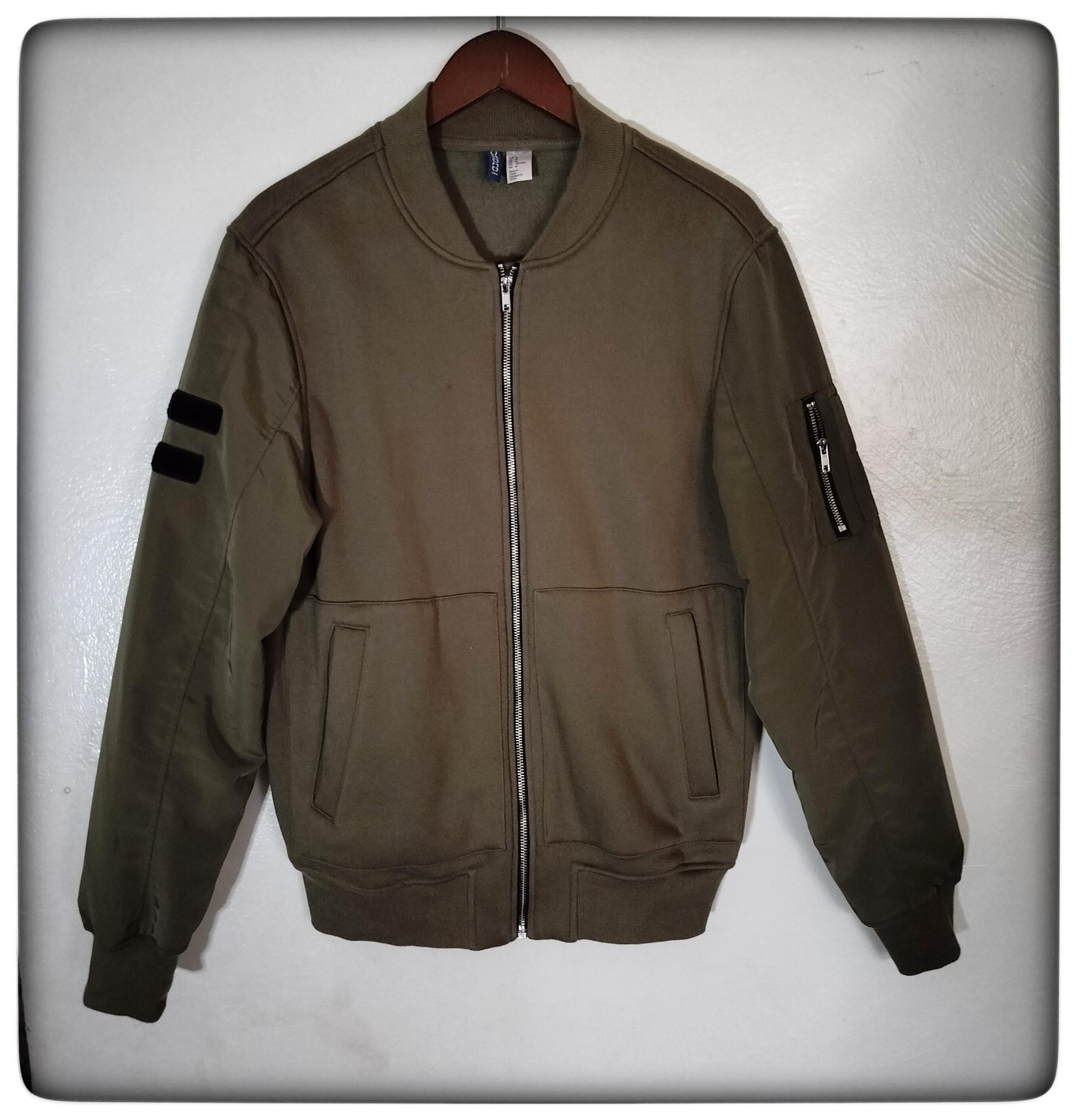 H&M Divided Army Green Bomber Jacket Sz M