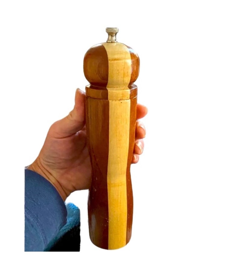 Hand Crafted Turned Wood 10” Pepper Mill Quality Spice Grinder Carson Wiedeman