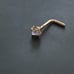 Solid 14kt gold nose piercing white clear triangle mark NEW