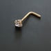 Solid 14kt gold nose piercing white clear triangle mark NEW