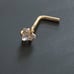 Solid 14kt gold nose piercing white clear triangle mark NEW