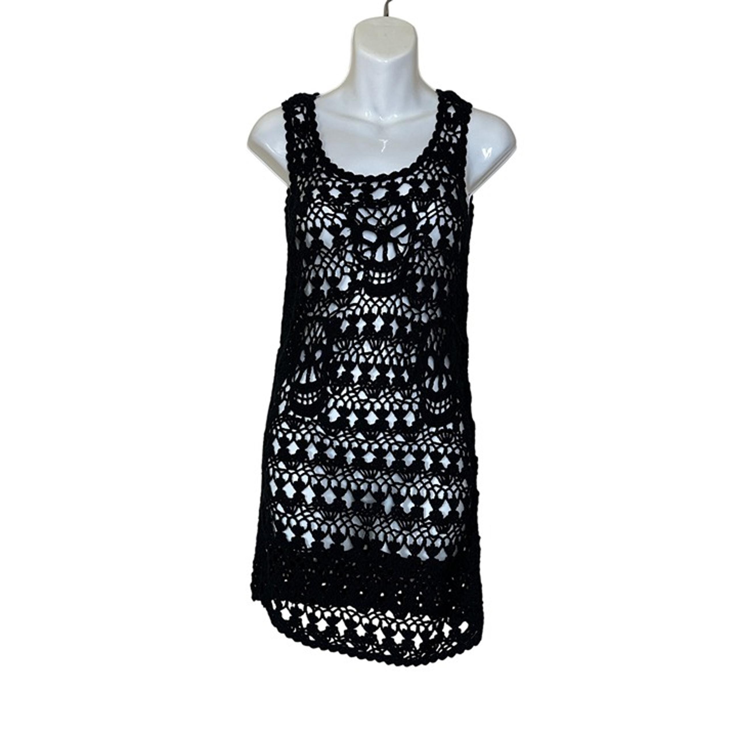 Tripp NYC Goth Punk Crochet Sweater Mini Sleeveless Womens Sz S Goblincore Witch