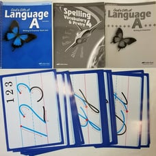 Abeka God's Gift of Language A 4th Grade Teacher Keys Lot Spelling Cursive Cards