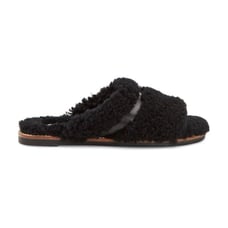 New AQUATALIA women black Alina Genuine Shearling Slippers size 6.5