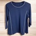 E.L.I. by J'Envie Sport Navy Pima Blend Boat Neck Top