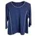 E.L.I. by J'Envie Sport Navy Pima Blend Boat Neck Top