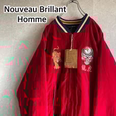 Unused Luxury Embroidered Souvenir Jacket Dragon Tiger Skull Velvet L Size