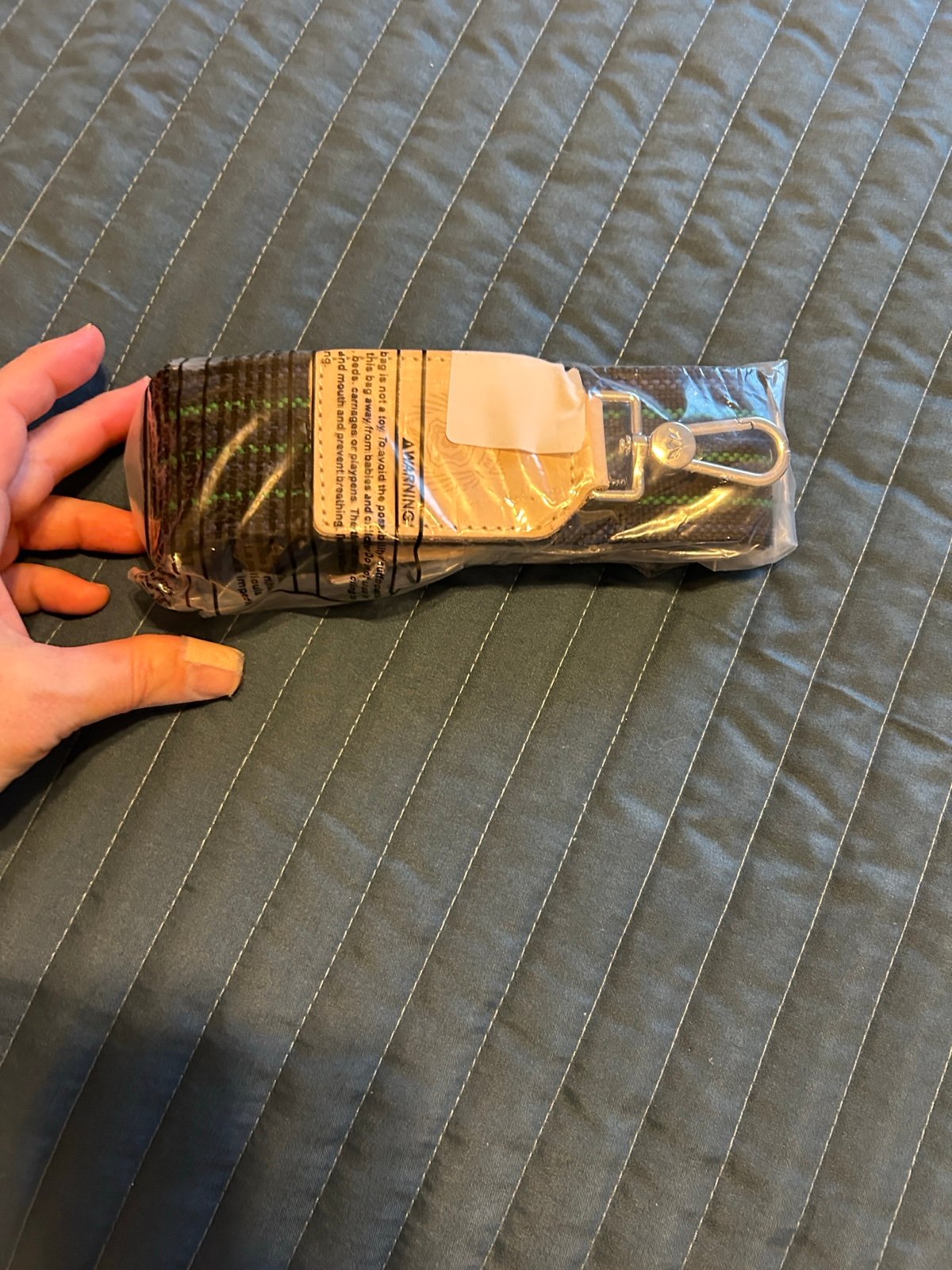 Blue and Green Strap with Silver Clip