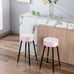 Counter Height Bar Stools Set of 2, Velvet Kitchen StoolsUpholstered 24 Inches