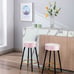 Counter Height Bar Stools Set of 2, Velvet Kitchen StoolsUpholstered 24 Inches