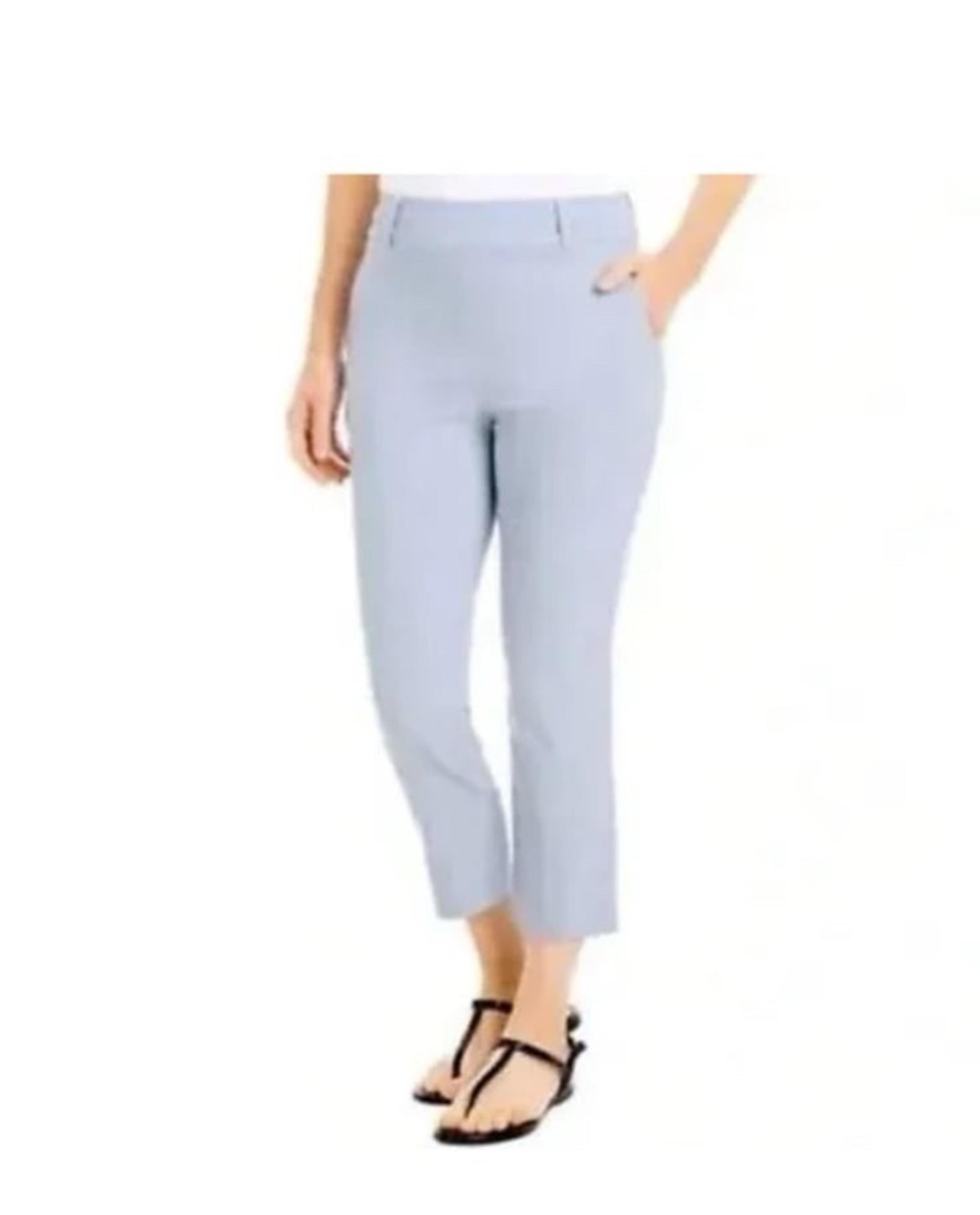 Hilary Radley Women's Pull On Ankle Pant Light Heather Blue XXL (18) 23.5 Inseam