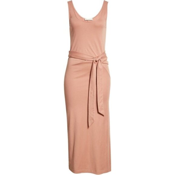 NWT Vince Pima Cotton Sleeveless Wrap Dress in Rose T-shirt Dress S 225