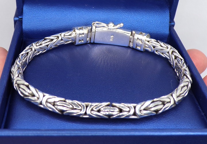 925 Sterling Silver Heavy Classic and Elegant Design Bracelet Unisex 8 L