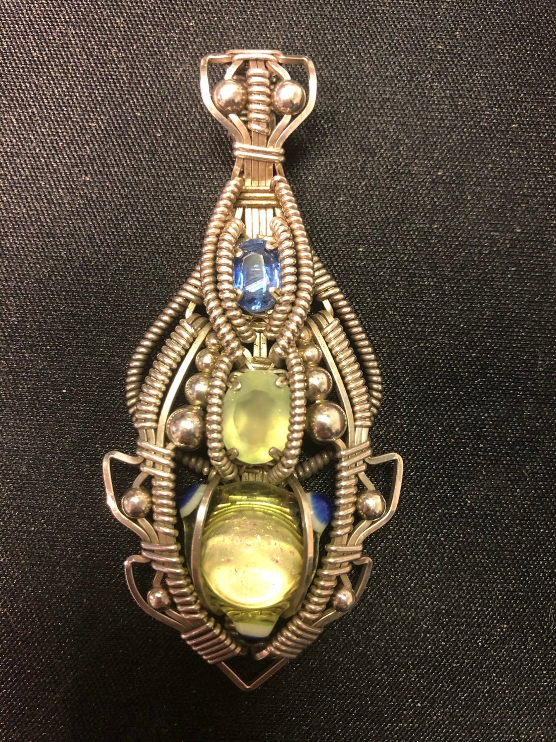 Unique wire wrapped pendant