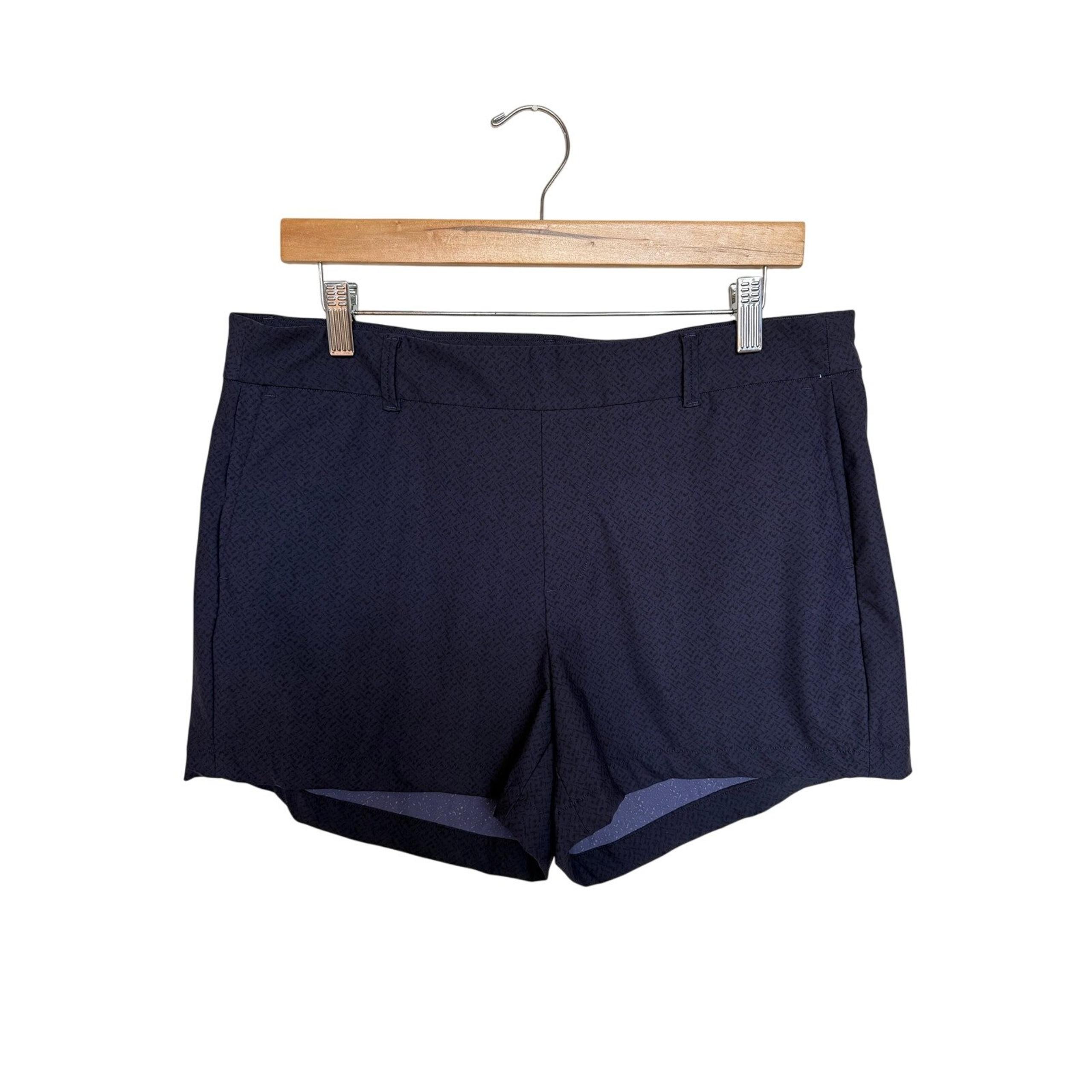 Spanx Women’s 4” Sunshine Shorts Size L Blue Print Pull-On Stretch 50212R