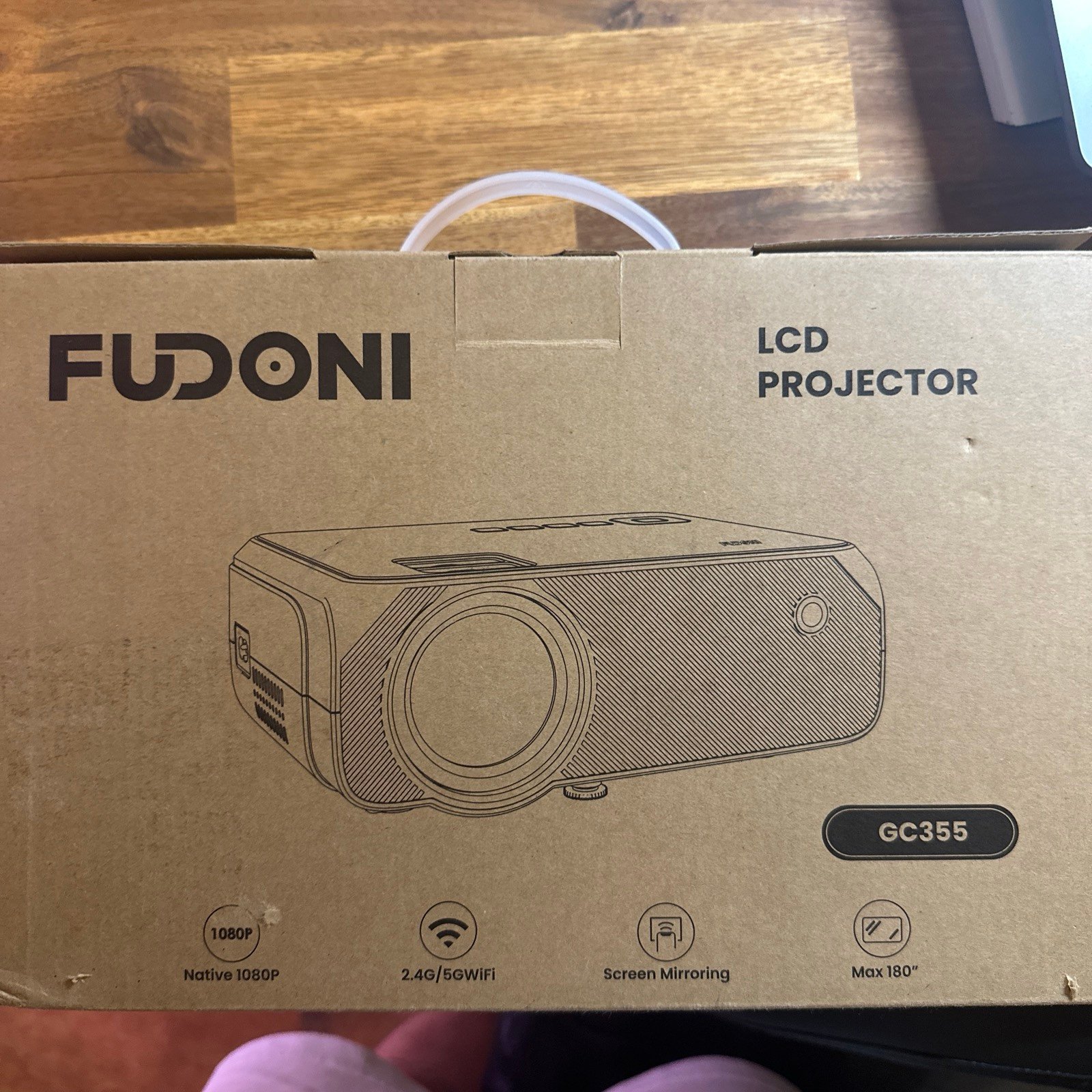 FUDONI Projector with WiFi and Bluetooth 4K Supported Native 1080P 12000L