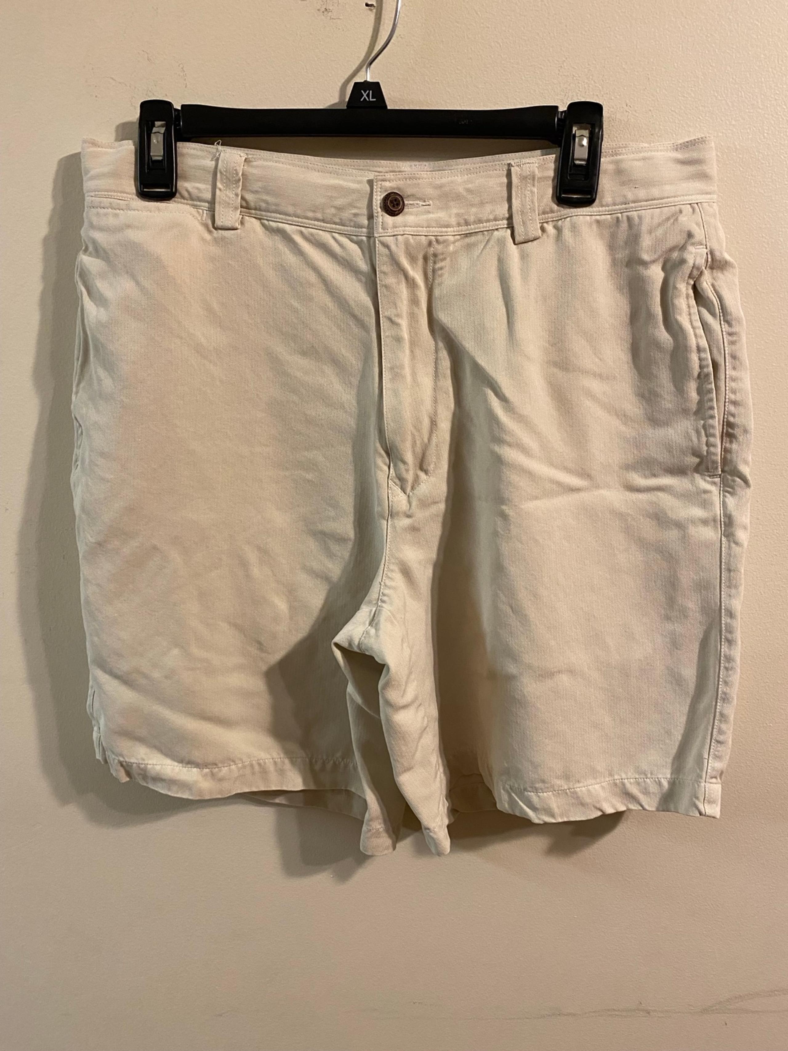 Men's Tommy Bahama Beige Tan 100% Silk Flat Front Shorts 34" Waist