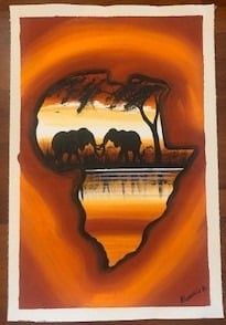 African Continent original oil painting and wall art from Africa titled 'Heart o
