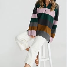 Free People Pine Grove Combo Coastal Stripe Pullover // Oversized