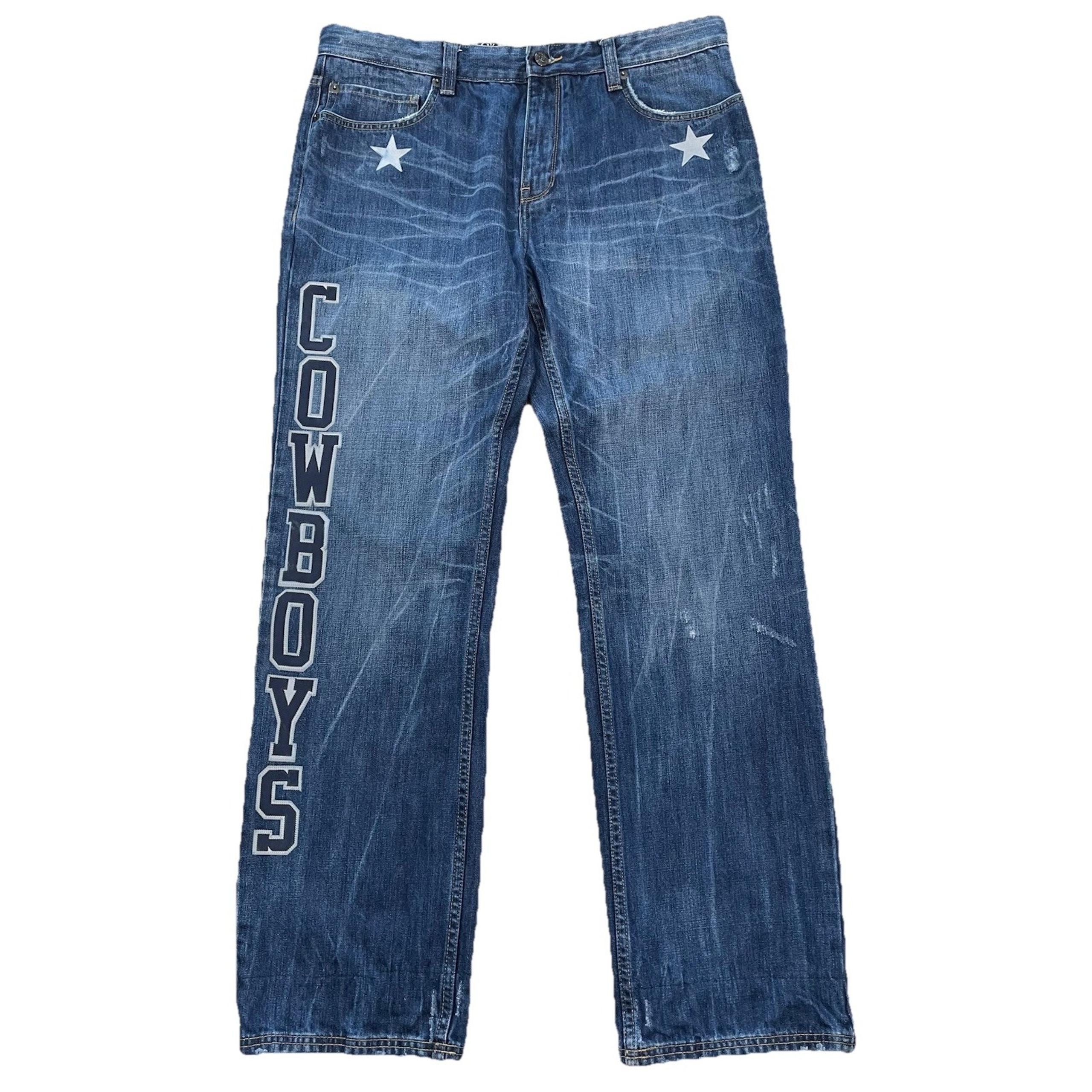 Cavi Mens jeans Straight Leg Size 38 Dallas Cowboys Patches