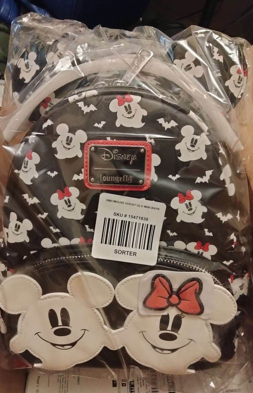Loungefly Disney Mickey & Minnie Mouse Ghostly shops Glow-in-the-Dark Mini Backpack -
