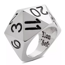 Polyhedral Dice Ring Steel Size 9 Men