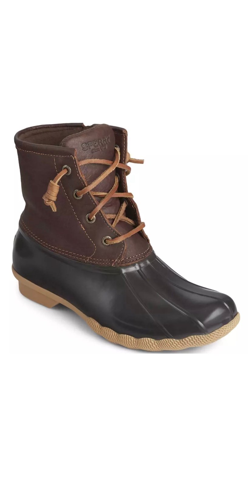 Sperry Women's Saltwater Duck Boot Tan/DK Brown Size 8 M (US)