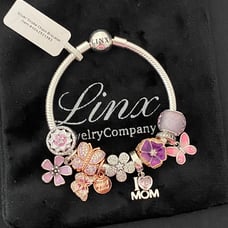 Linx Snake Chain Bracelet with Mom Themed Charms