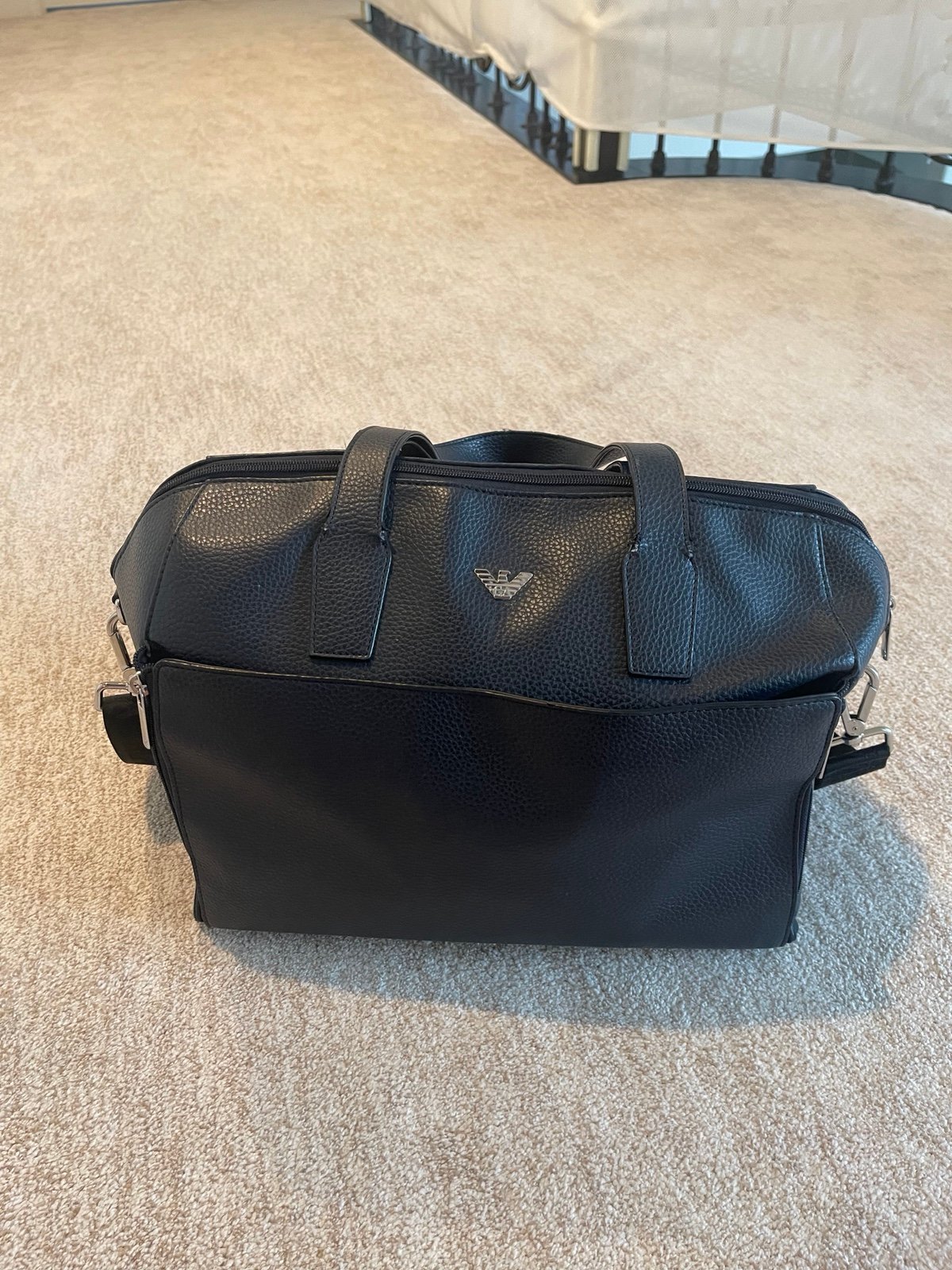 Emporio Armani faux leather diaper bag