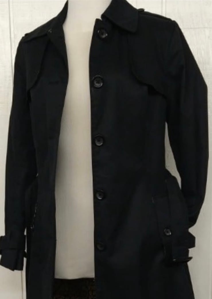 Women Banana Republic Black Trench Coat ( Size 4-6)