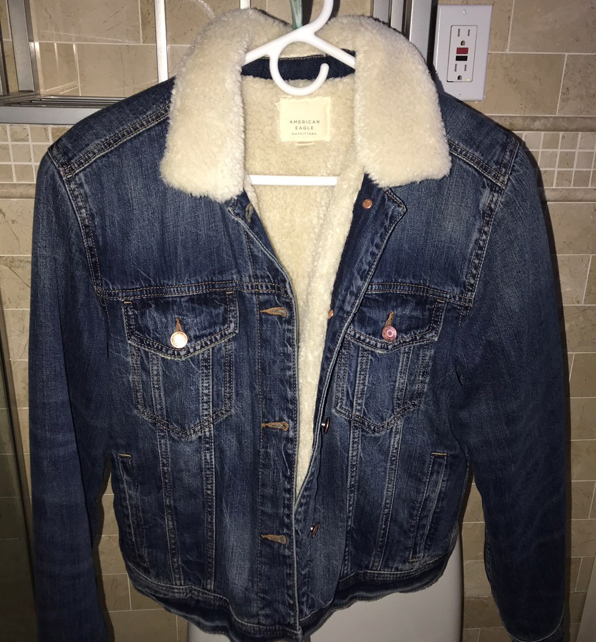 American Eagle Sherpa Jean Jacket