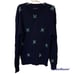Vintage Gant Hand Intarsia Cable Knit Sweater Argyle Print V Neck Blue Large