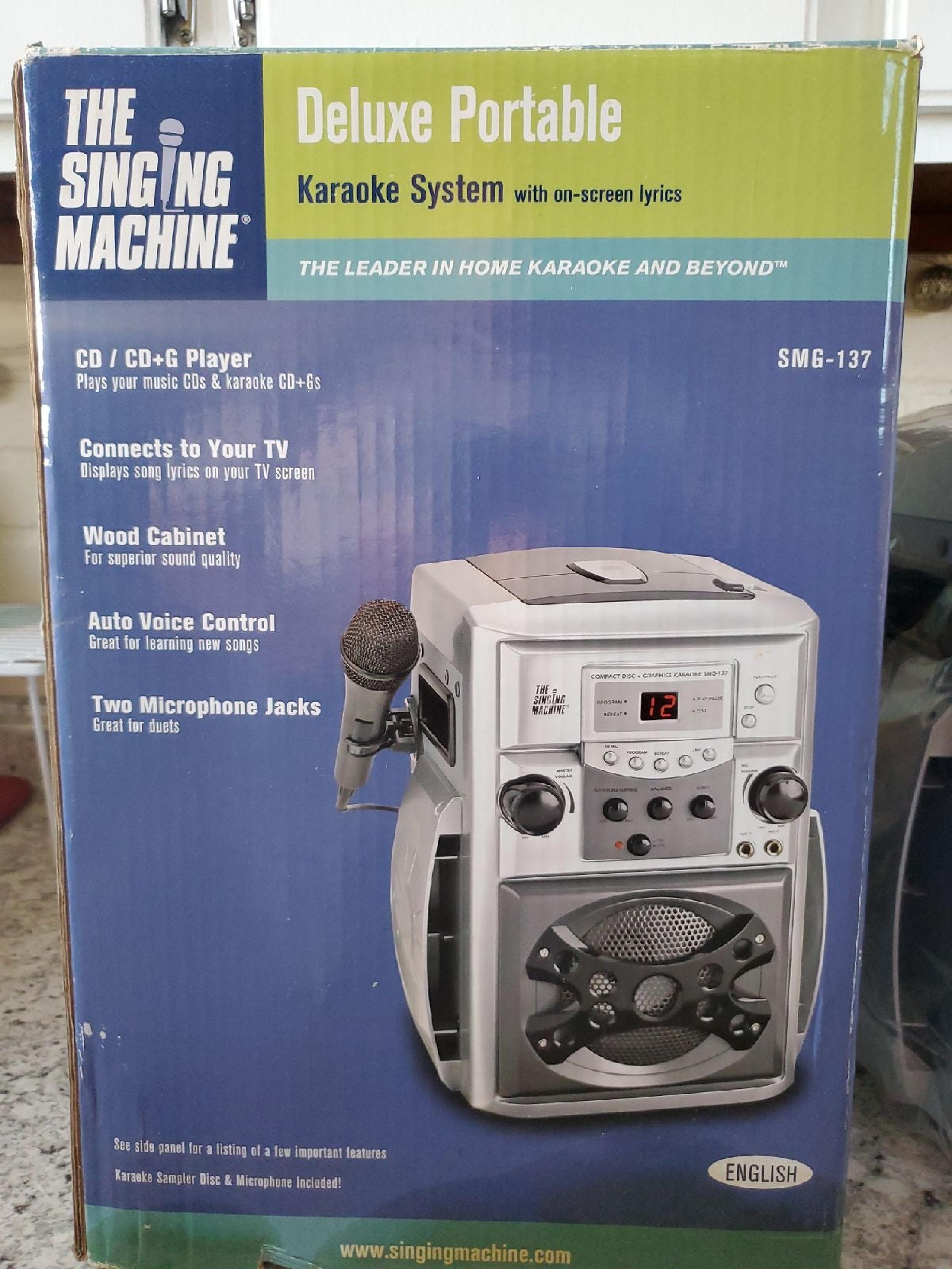 The Singing Machine Deluxe Portable Karaoke System with on-screen lyrics