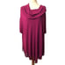 Poncho Peck & Peck Weekend pink fuchsia pullover cowl neck batwing fringed ponch