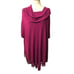 Poncho Peck & Peck Weekend pink fuchsia pullover cowl neck batwing fringed ponch