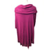 Poncho Peck & Peck Weekend pink fuchsia pullover cowl neck batwing fringed ponch