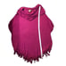 Poncho Peck & Peck Weekend pink fuchsia pullover cowl neck batwing fringed ponch