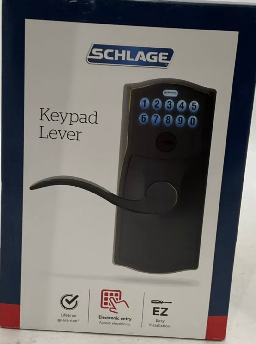 Schlage ‎FE595 V CAM 716 ACC Keypad Accent Lever Door Lock Aged Bronze