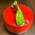 Vintage McCoy Red Delicious Apple Cookie Jar With Green Leaves 8425
