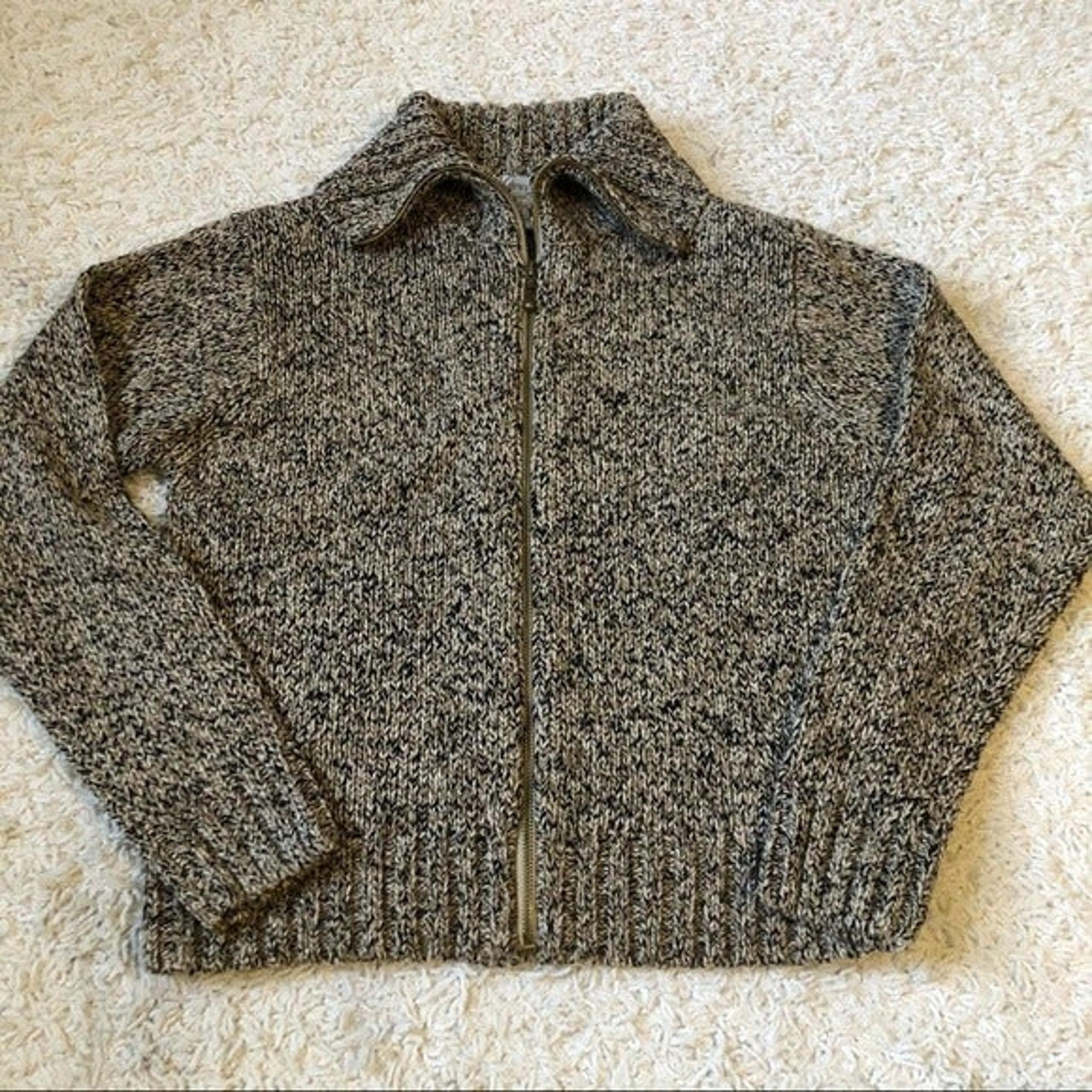 Dress Barn Knit Full Zip Sweater Wool, Silk, Acrylic Women's Medium