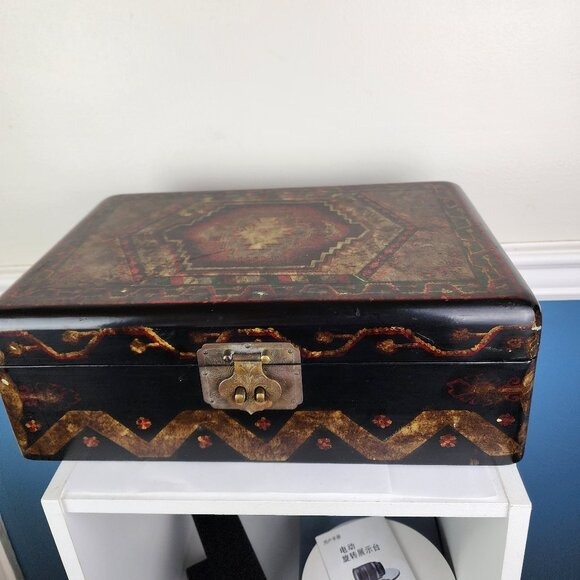 Castillian Imports Large Decorative Hinged Wooden Box