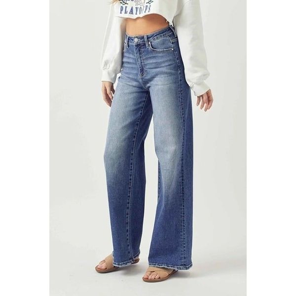 NWT Risen Laura Super High-Rise Wide Leg Flare Jeans RDP5120 Size 1X