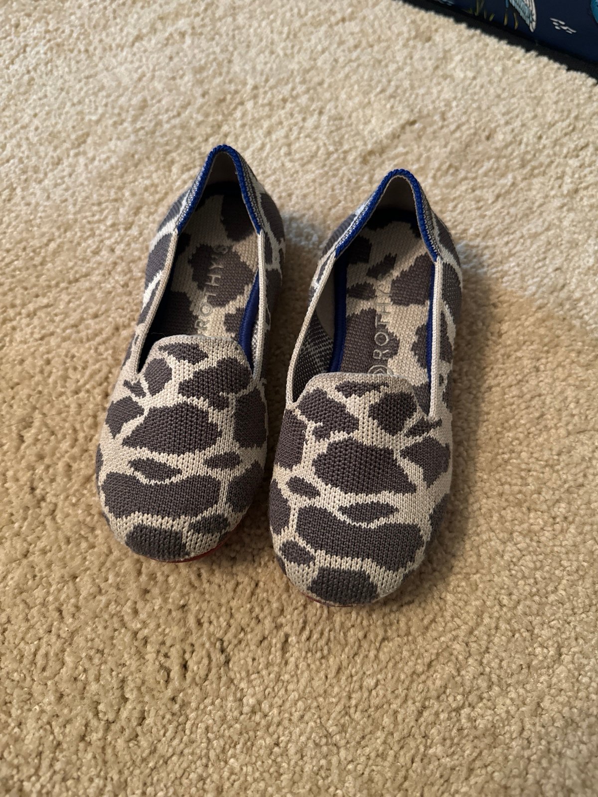 Rothy’s girls loafers leopard animal print GUC 10