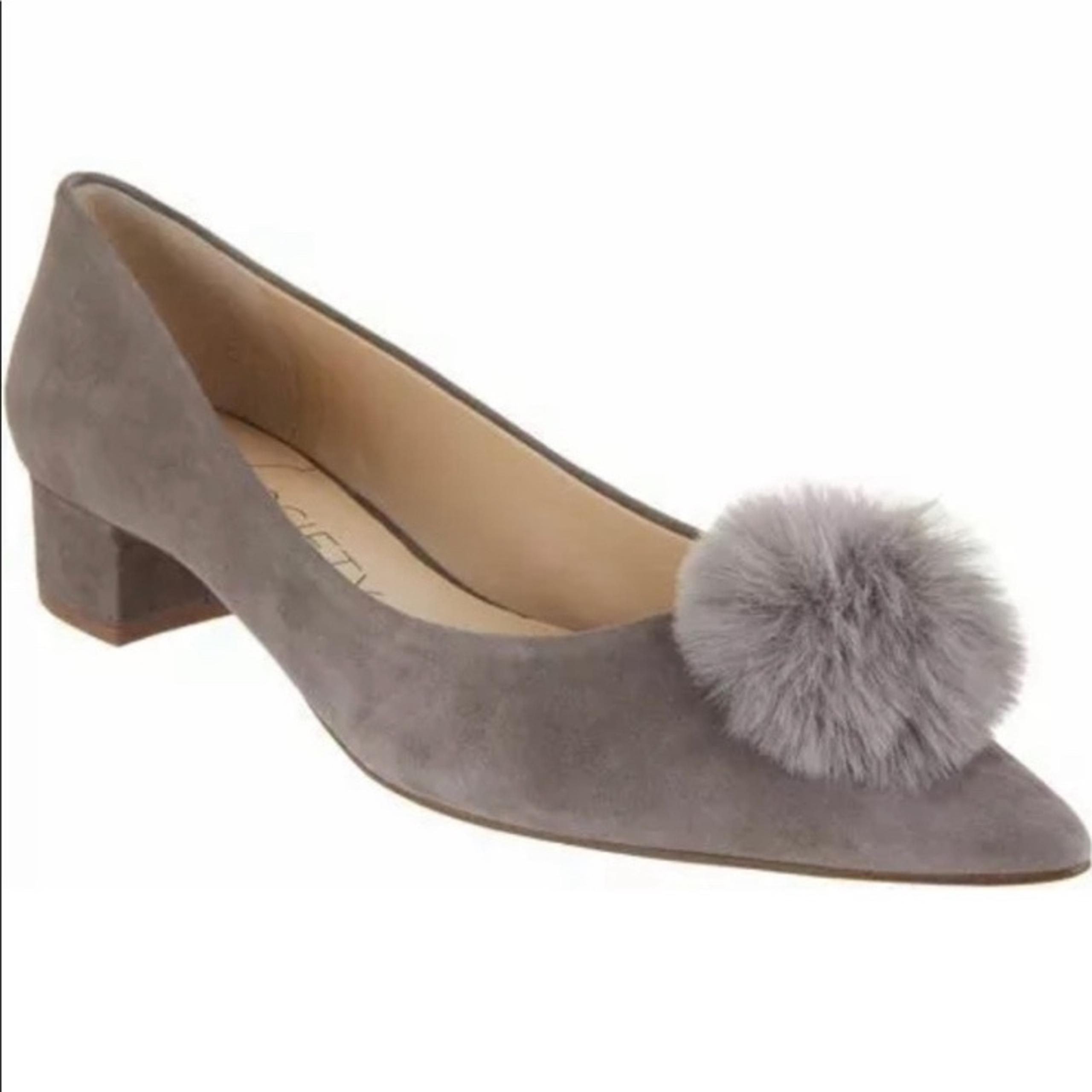 SOLE SOCIETY Mirem Suede Pom Pom Pumps