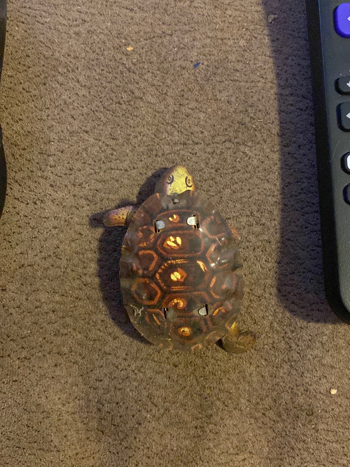 Vintage Litho Tin Turtle Toy-Bobble head and Tail Japan RARE Moves on Wheels