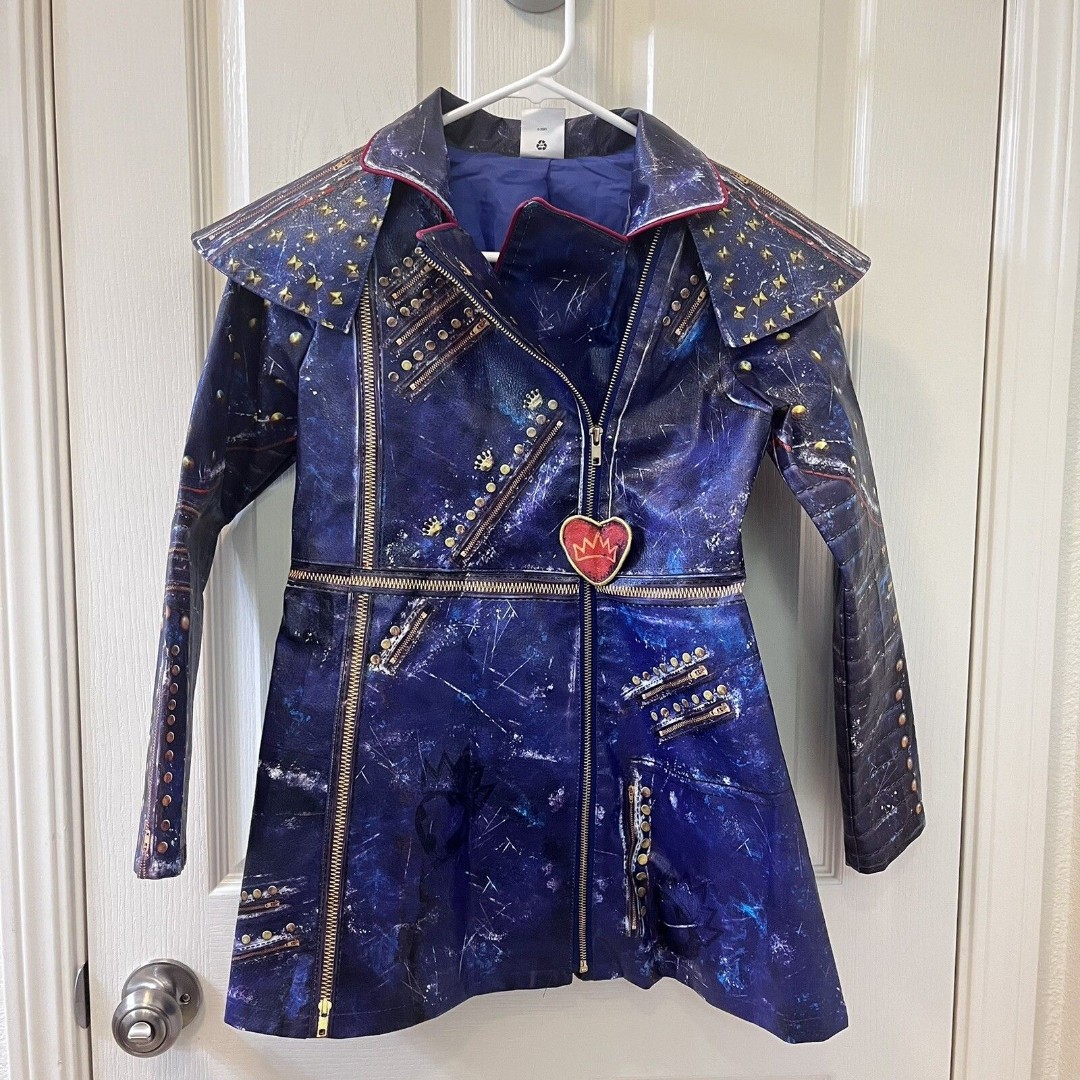 Disney Descendants 2 Evie Blue Faux Leather Jacket Costume Girls Size 11-12