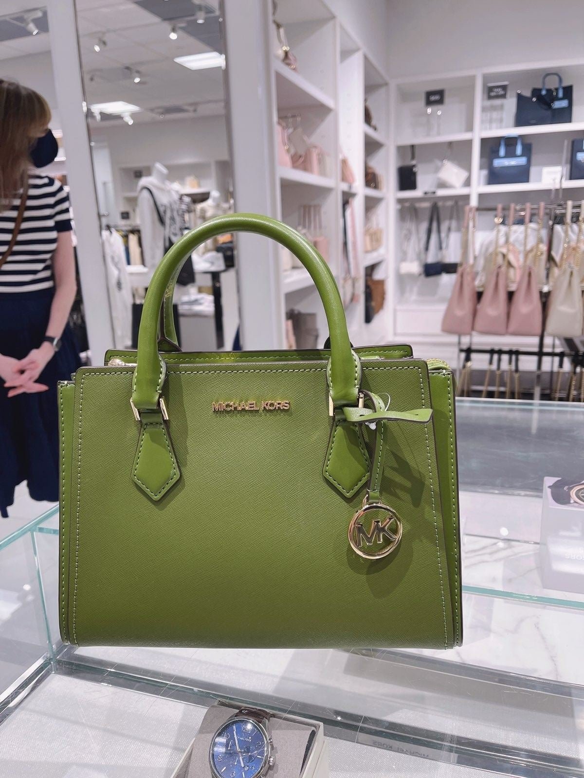 MK Hope MD Messenger Satchel Evergreen