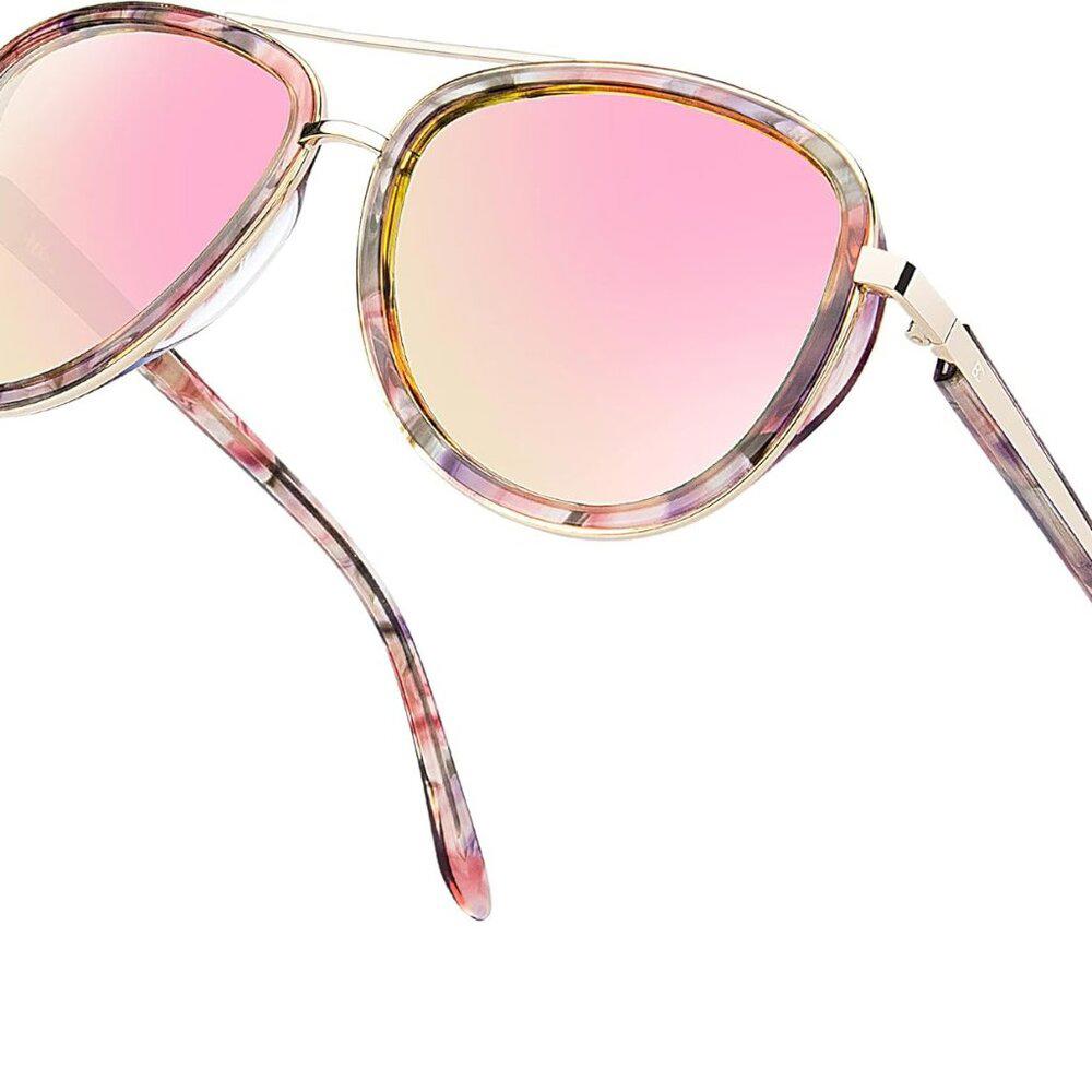 Stylish Pink Reflective Sunglasses - UV Protection