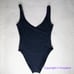 New! Allsisters isometric one piece plunge open back swimsuit black, M